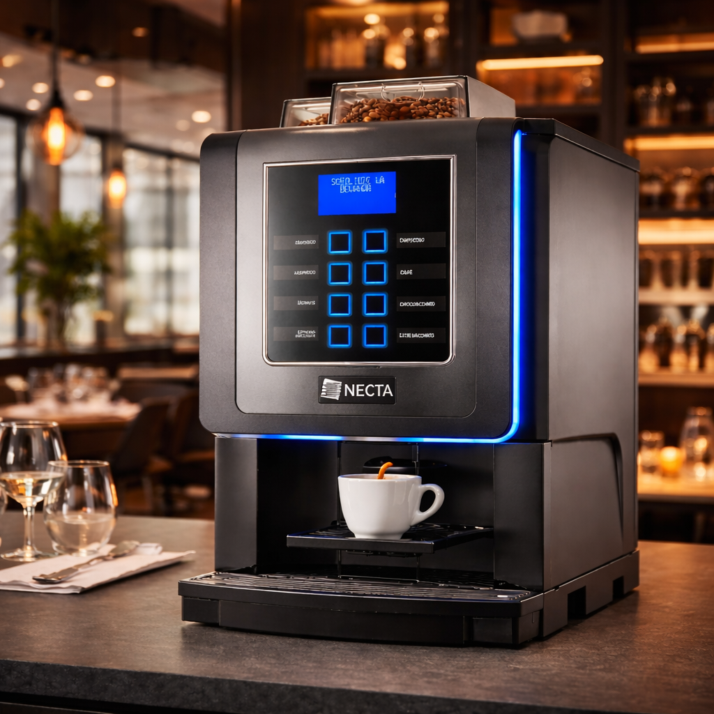 Machine à café professionnelle Koro Prime Necta installée dans un restaurant dans les Alpes-Maritimes (06) avec service en dépôt gratuit